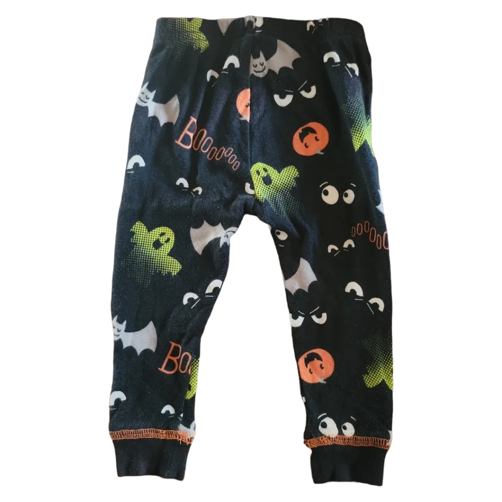 Halloween Leggings Pajama Bottoms Pants Ghosts Pumpkins Bats Boo! Sz 12M Cozy